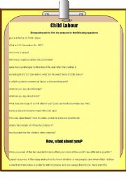 English Worksheet: Child Labour_fully editable with keys 