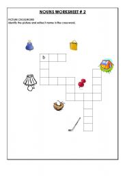 English worksheet: PICTURE CROSSWORD