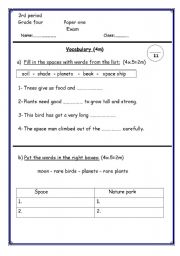 English worksheet: grade four