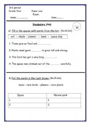 English Worksheet: grade four