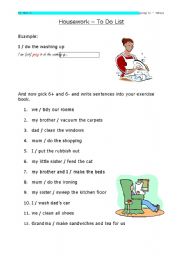 English worksheet: House work - Going to