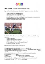 English worksheet: SPORT