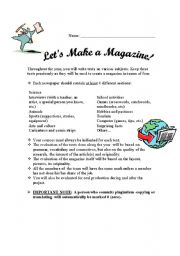 English Worksheet: Lets Make a Magazine