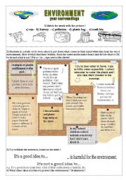 English Worksheet: Environmental protection for children