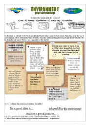 English Worksheet: Environmental protection for children