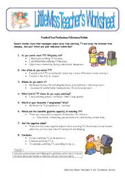 English Worksheet: TV Habits