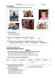 English Worksheet: Life without Parents Handout