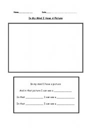 English Worksheet: In my mind I have a Picture...