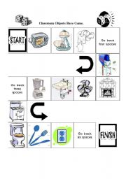 English worksheet: House appliances, Race game. 