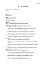 English worksheet: lesson plan for musical instrument