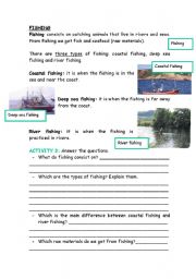 English worksheet: people and work. fishing. Part 2/4