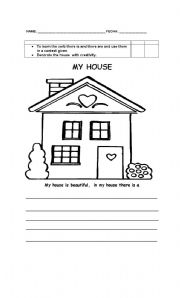 English worksheet: my house