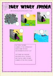 English Worksheet: Incy Wincy Spider