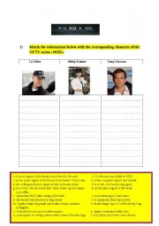 English worksheet: a worksheet about the us tv series NCIS