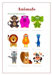 English Worksheet: Animals 