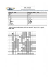 English Worksheet: Nga Kai - Maori Language Cross word