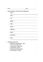 English worksheet: Eng Grammar - Grade 2