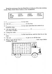 English Worksheet: Bus Safety