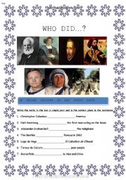 English Worksheet: WHO DID...?