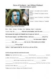 English Worksheet: Sons of Scotland, I am William Wallace! Braveheart freedom speech