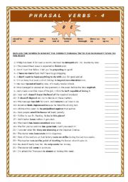 English Worksheet: Phrasal Verbs:   BE