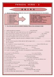 English Worksheet: PHRASAL VERBS - 5