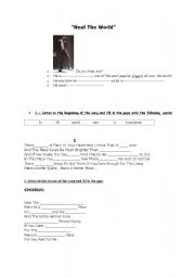 English Worksheet: Heal the world by M JACKSON