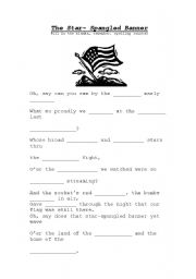 English Worksheet: The Star Spangled Banner