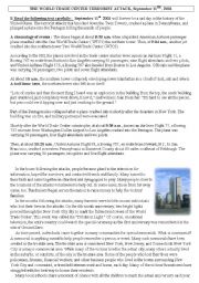 English Worksheet: The World Trade Center terrorist attacks on september 11th 2001