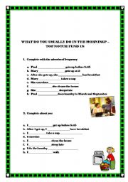 English Worksheet: What do you usually do in the morning? - top notch