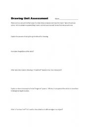 English worksheet: Drawing Unit Questions