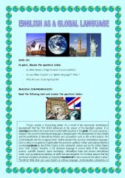 English Worksheet: ENGLISH AS A GLOBAL LANGUAGE