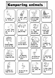 English Worksheet: Comparing animals