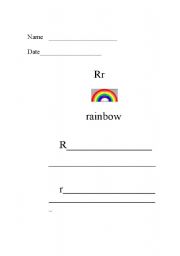 English Worksheet: R is for RAINBOW