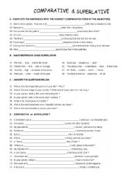 English Worksheet: Comparative and Superlative