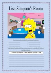 English Worksheet: Lisa Simpsons Room