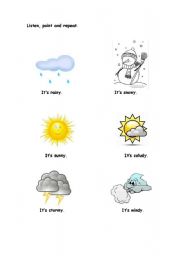 English Worksheet: the weather.