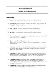 English worksheet: Go Ask Alice