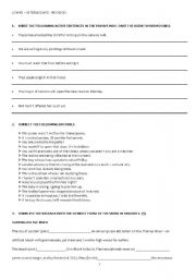 English Worksheet: LOWER - INTERMEDIATE REVISION