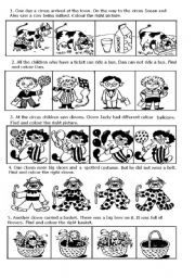 English Worksheet: read think and colour activity