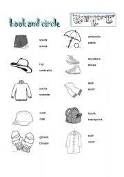 English Worksheet: clothes vocabulary