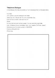 English worksheet: Telephone dialogue