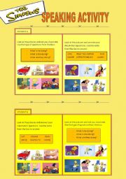 English Worksheet: THE SIMPSONS SPEAKING ACTIVITY