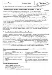 English Worksheet: Remedial work 