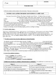 English Worksheet: Remedial work  4th year students