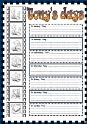 English Worksheet: Tonys days (2 pages)