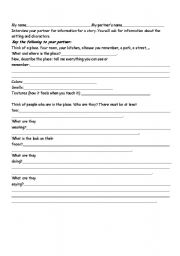 English worksheet: Partner Interview for Story Setting