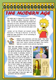 English Worksheet: THE MODERN AGE FOR CHILDREN