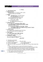 English Worksheet: reported speech