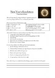 English Worksheet: New Years Future Tense Refresher